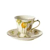 white Tall lemon cup and saucer