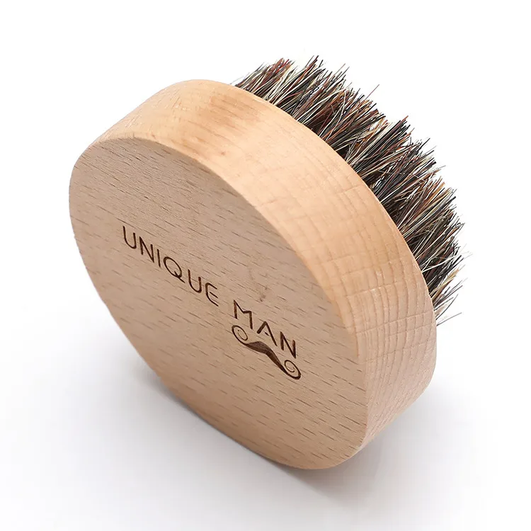 Ready to ship high quality natural beech custom logo wooden round pigtail hair beard brush.jpg
