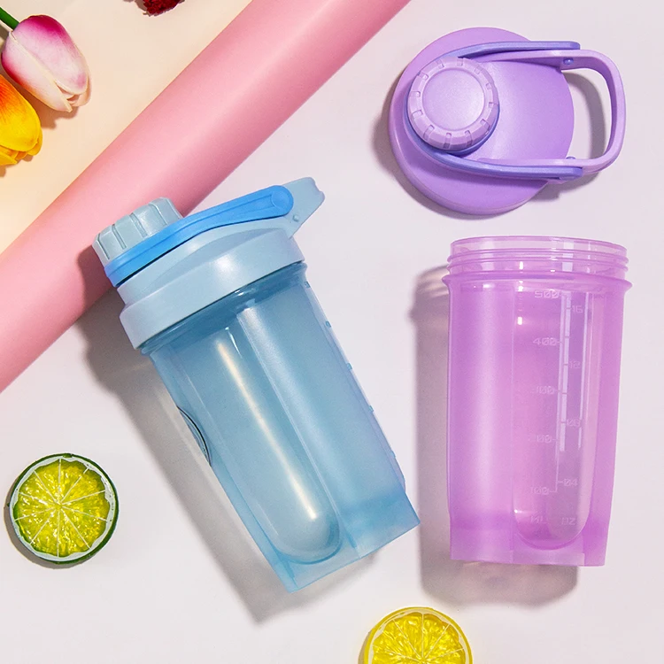 Factory Price Portable Protein PP Plastic Shaker Bottle With Plastic Ball  or Steel Ball