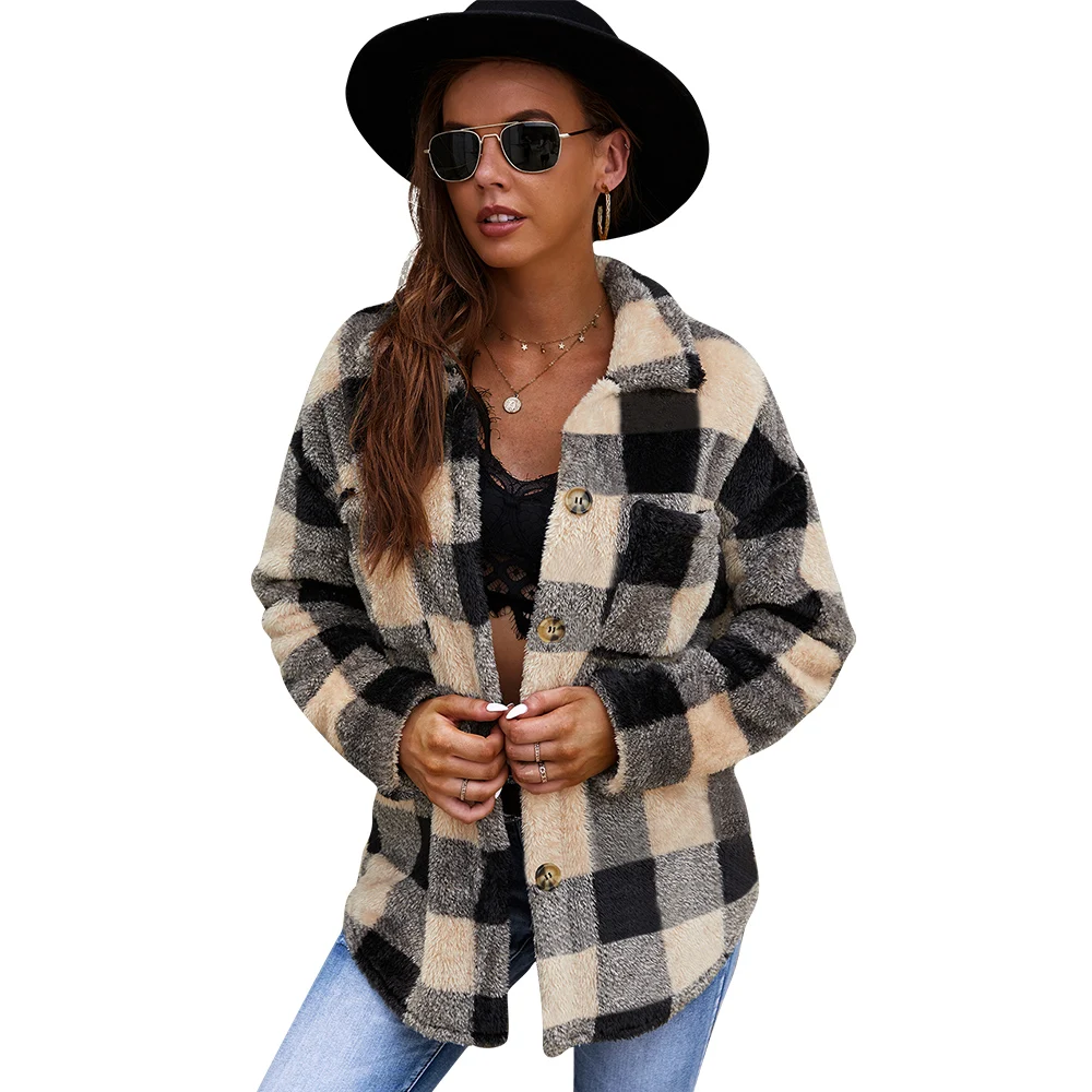 teddy bear plaid jacket