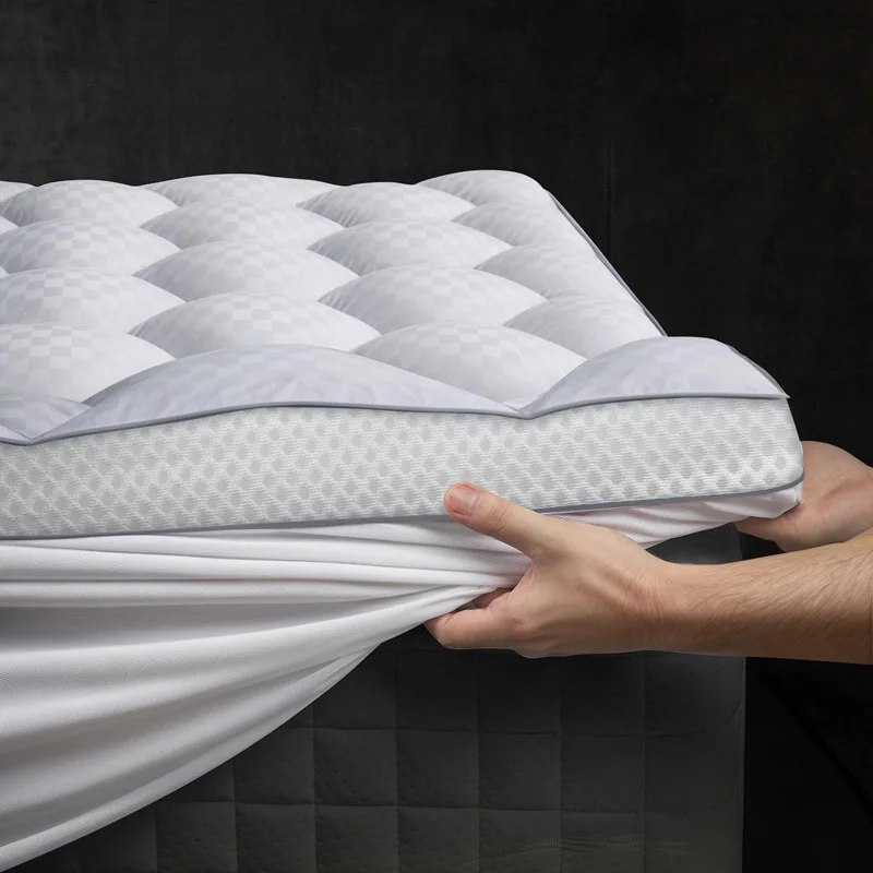 Cooling Mattress Topper Scene Image Cooling mattress topper full product scene with quilted surface detail