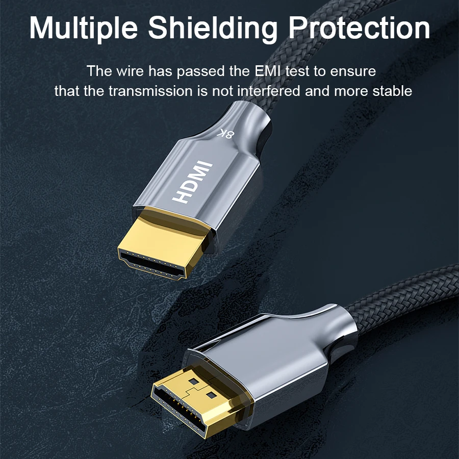 Высокоскоростной позолоченный ТВ HDMI 2,1 кабель плетеный 3 м 8 к 60 Гц 4 к 3D Ultra HD Видео Аудио HDMI кабель 8 к