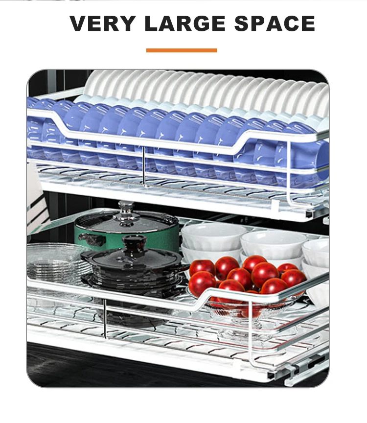 High Quality Kitchen Drawer Organizer Stainless Steel Pull Out