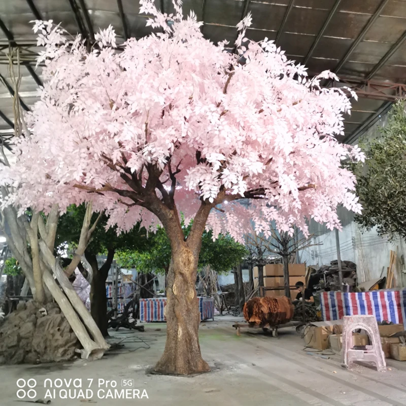 Customized Dark Pink Sakura Tree Artificial Flower Tree Artificial