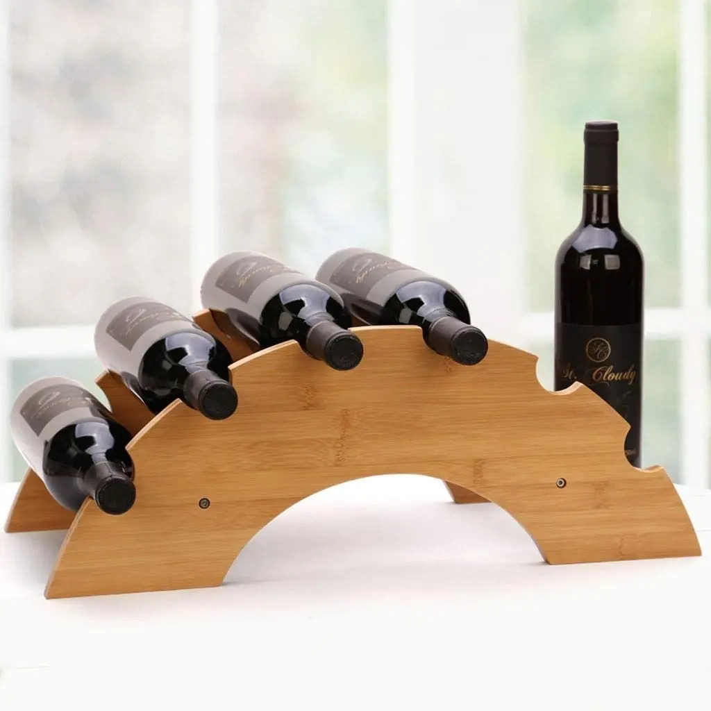 Eco-Friendly Bamboo Kitchen Wine Holder Decor Bottle Storage Rack Wine Bottle Holder