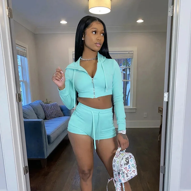 Crop hoodie hotsell and shorts set