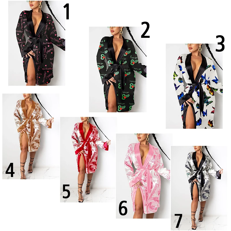Factory Wholesale Custom Silk Satin Robes Women One Size Robes Sleeping