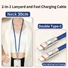 สายคล้องคอ Type-C คู่ - สีน้ำเงิน