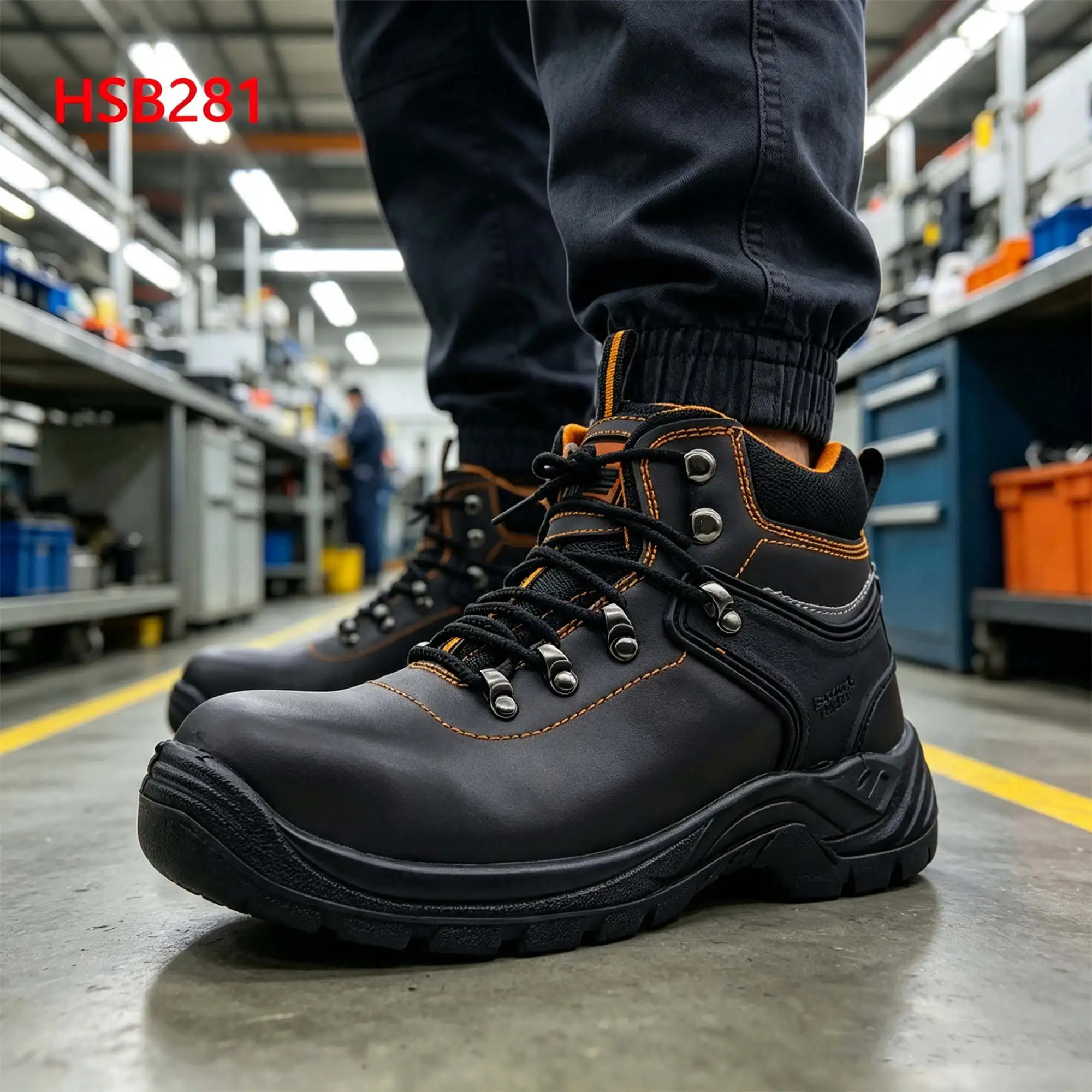 ZYF,Industrial Environment Support System Design Brown Safety Shoes Wind Farm Steel Toe&plate Insert Hua Singh Work Boots HSB281