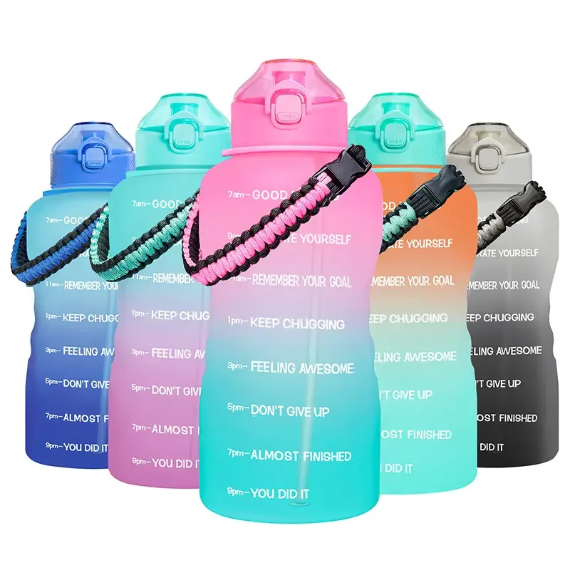 3.8l 128oz Motivational Water Bottle With Paracord Handle Removable ...