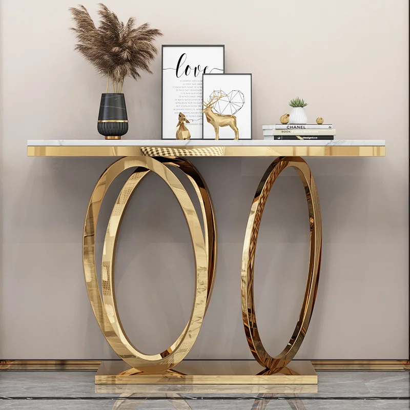 Modern Luxury Marble Hallway Corner Console Table Decorative Living