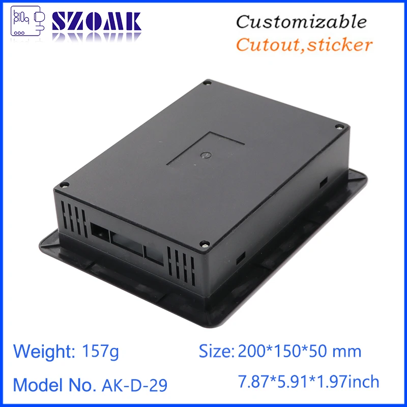 ABS PLC LCD Screen Display  Housing Embedded Digital Display Housing Desktop Plastic Electronic Enclosure 200*150*50mm