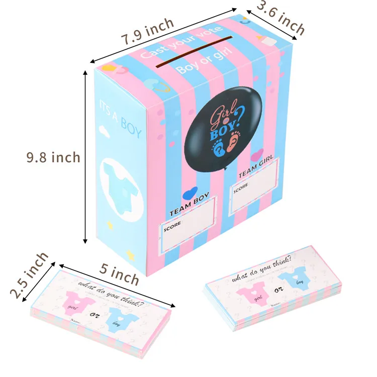 BlinBlin Baby-Elefant Gender Reveal Geschirr-Set – Für 16 Personen | Teller, Becher, Servietten