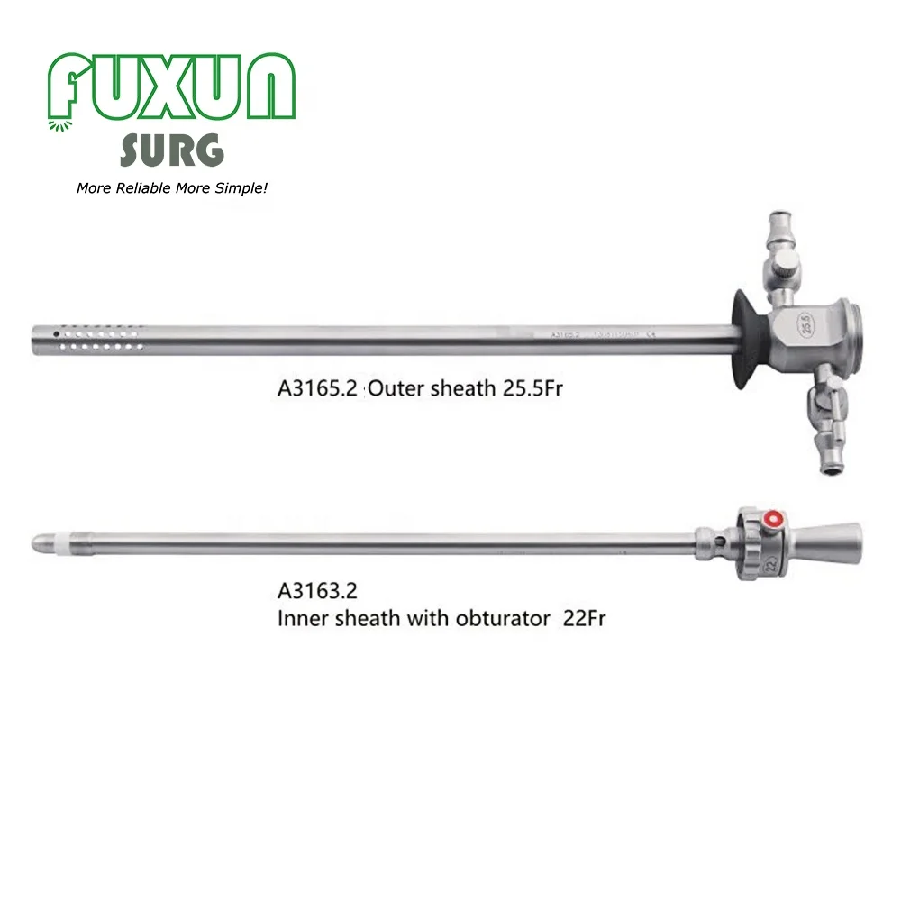 Urology Set for Prostate Tissue Removal Monopolar Electrode TURP Resectoscope Electric Steel Construction Click Type Manual
