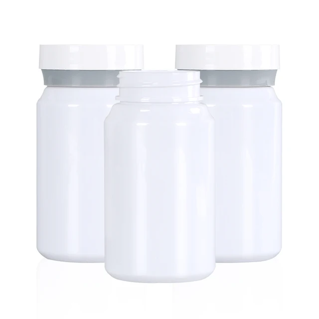 120ml White PET Plastic Bottle with Screw Cap for Health Products and Medicine Screen Printing Surface Industrial Use
