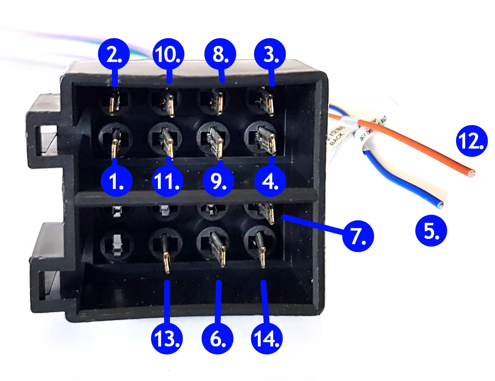 16-Pin ISO Car Radio Wiring Harness Adapter Plug – Stereo Loom Connector