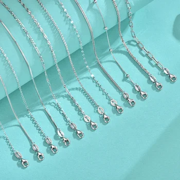 Wholesale 925 Sterling Silver Necklace Set Italy Link Chain Lobster Clasp Adjustable Figaro Roll Sweater Chains Fashion Jewelry