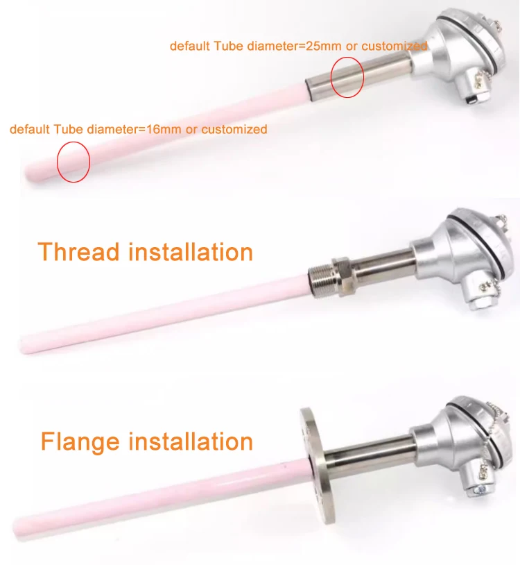 1800c Ceramic Tube High Temperature Sensor s R B Type Platinum Rhodium Thermocouple Sensor