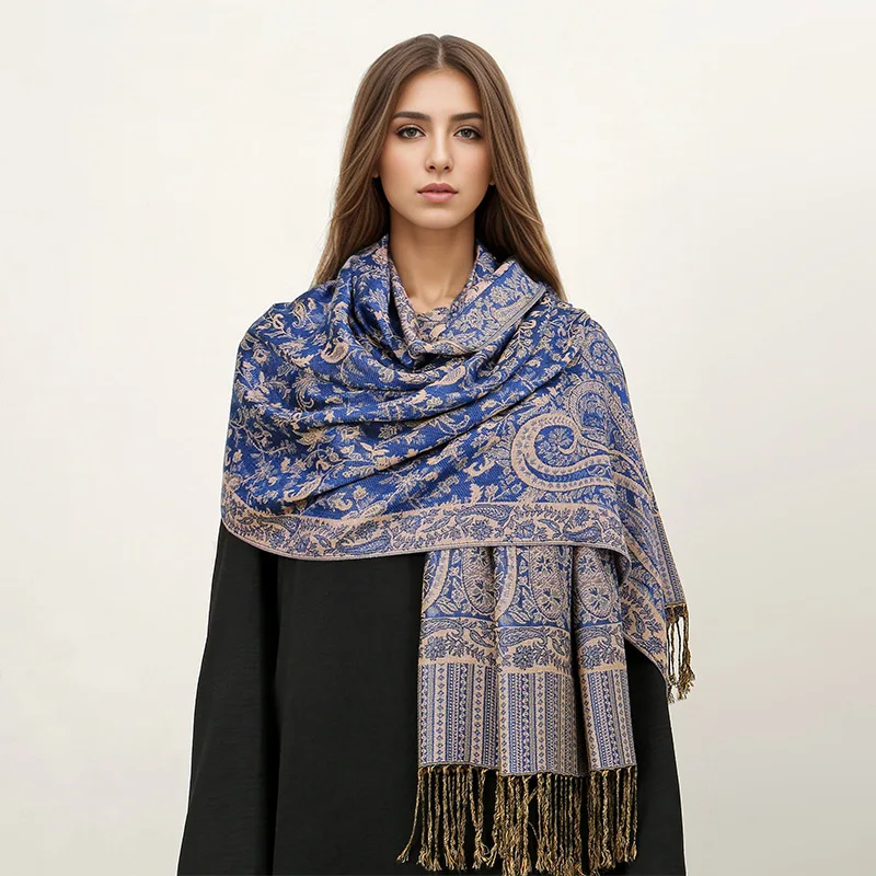 小物 paisley pattern long stole Warm and Stylish - VISROVER Paisley Pattern Shawls