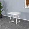 Tavolo quadrato-finitura bianco massiccio-gambe a V bianche-60x60 cm
