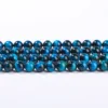 Perline in pietra occhio di tigre blu reale tinto 5A