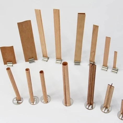Factory Custom Various Styles Wood Wick Cross With Iron Stand Wooden Candle Wicks for Soy Wax Candle Making