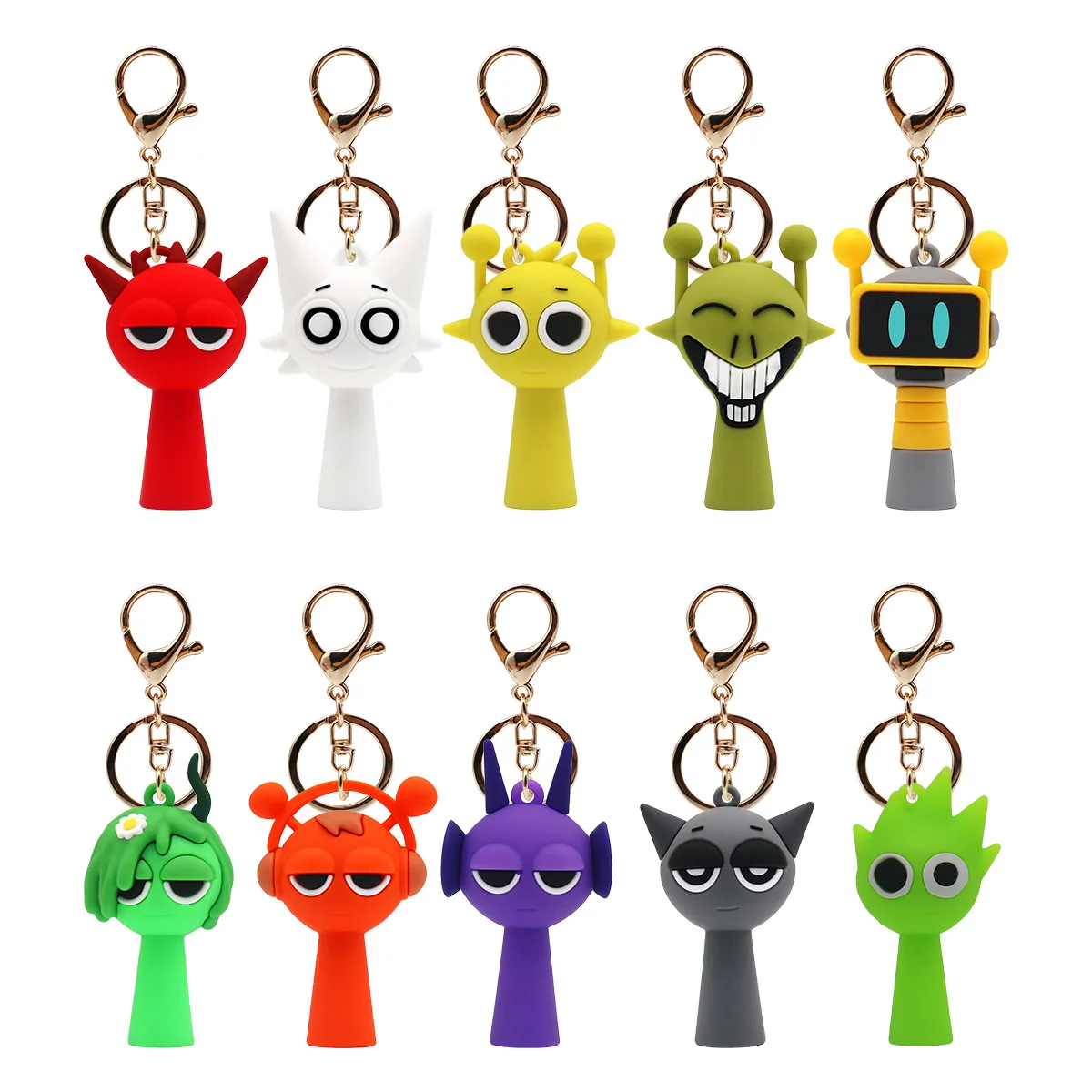Wholesale PVC Cute Sprunki Rhythm Box Kawaii 3D Keychain