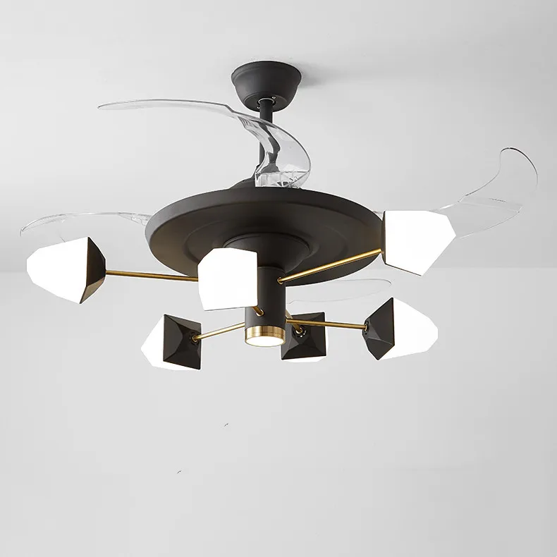 modern chandelier ceiling fan blade combo with led light remote control decorative ceiling fans fixtures lighting
