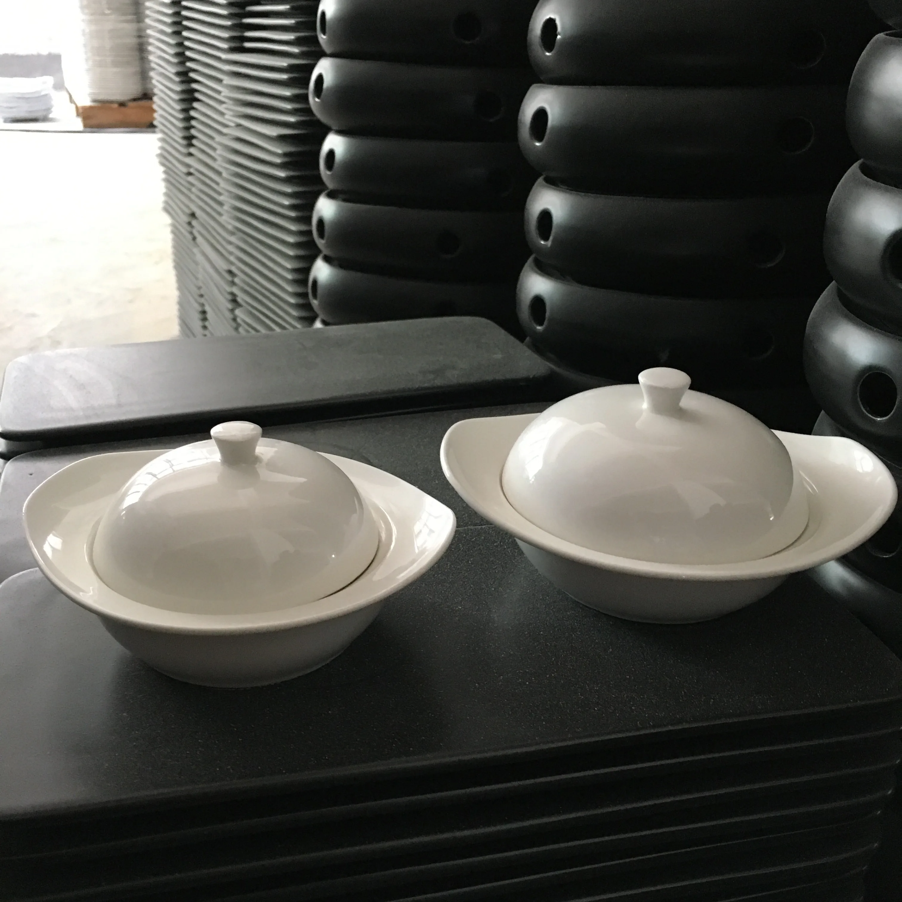 140300ml Round Bowls Steam Soup Bowl Cover Restaurant Soup Pot