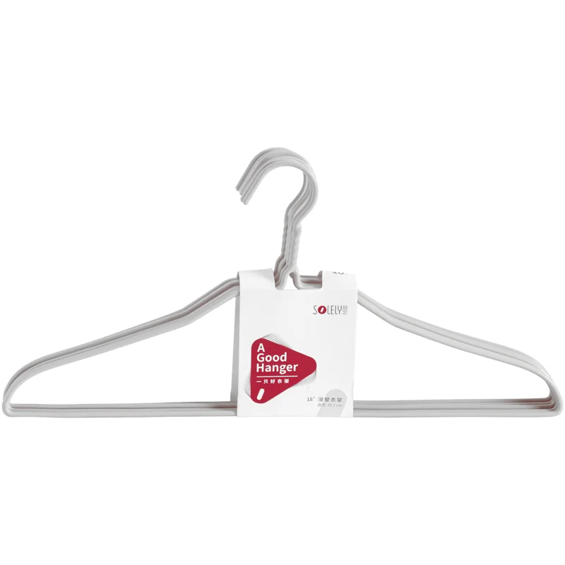 SOLELY Factory's Hot Sale  18 inch Plastic Coated Hanger Triangle Shape for Clothes Use Wardrobe Balcony Bathroom