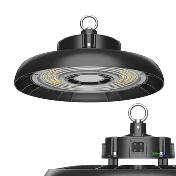 200W 150W 100W Tri-Color Power Adjustable High Bay Lights Commercial Industrial CCT Changeable UFO LED High Bay Light