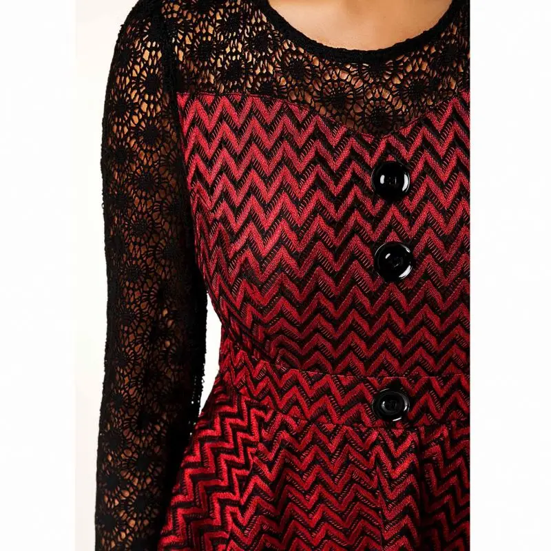 Elegant Lace Patchwork Striped Print Party Dress Set