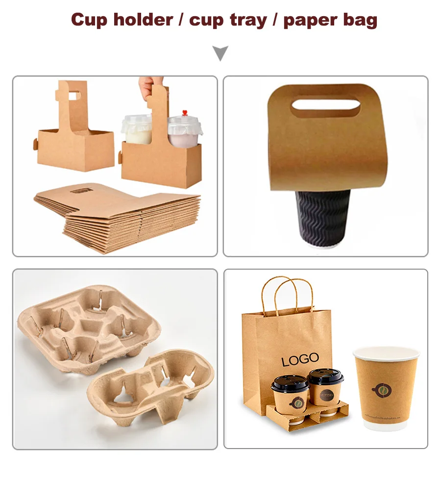 Disposable Take Away Paper Cup Carrier Craft Paper Coffee Cup Holder –  Fastfoodpak