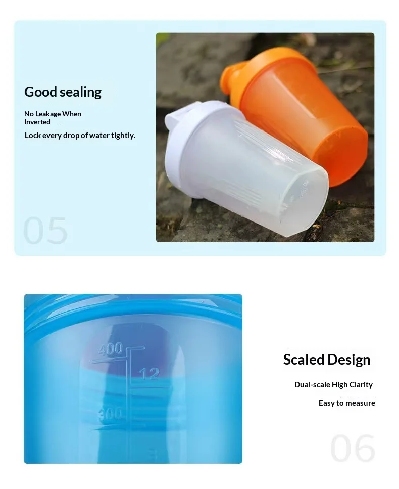 Customized Logo Plastic Protein Shake Cup Fitness Sports Water Bottle 400ml preview 3
