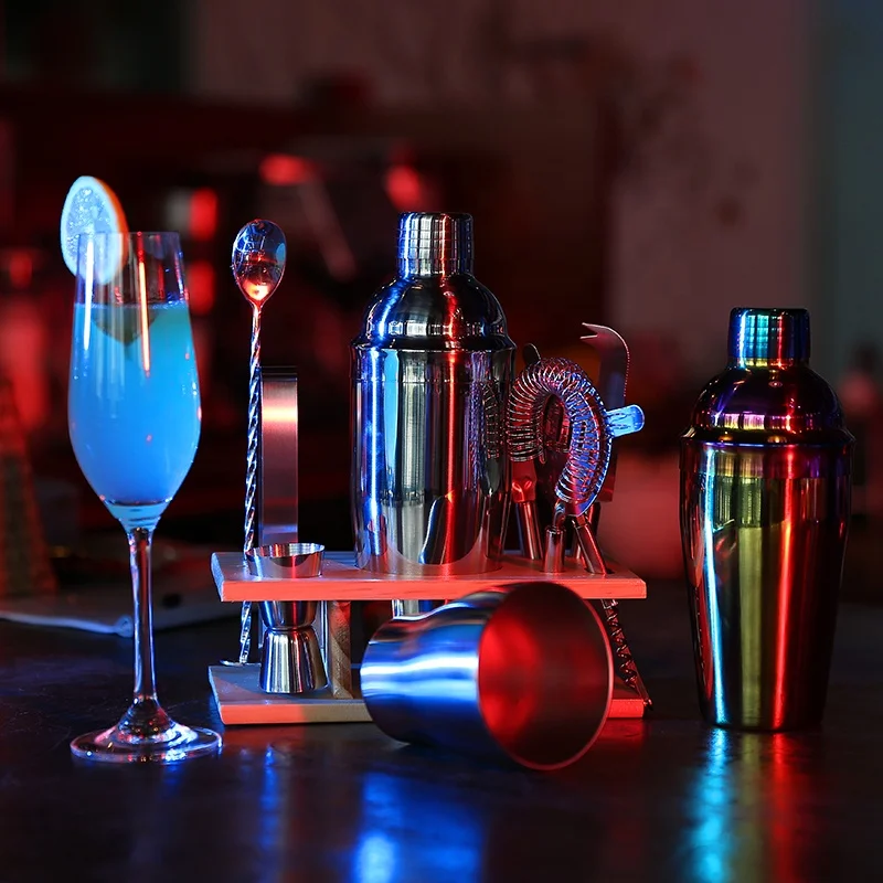 Stainless Steel Mixing Cocktail Shaker Bottle Home Bar Kit Bartender