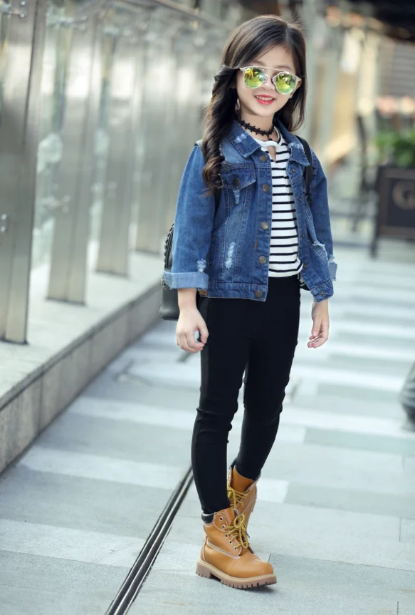 Модные брюки-карандаш для девочек, эластичные штаны для малышей, облегающие детские леггинсы, джинсы, эластичные детские брюки