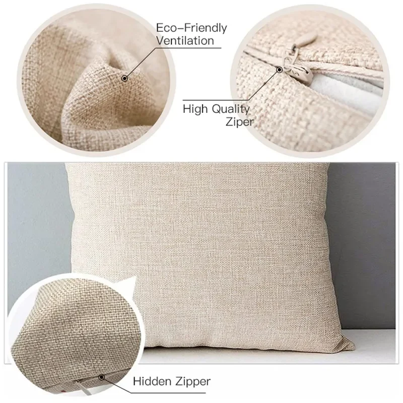 Wholesale Cheap Custom Sublimation Blanks Pillow Case Digital Printed Linen Cushion Cover Throw