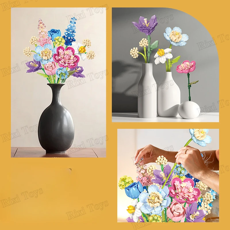 Jie Star JJ9092 Flower Table Decoration Building Blocks Set
