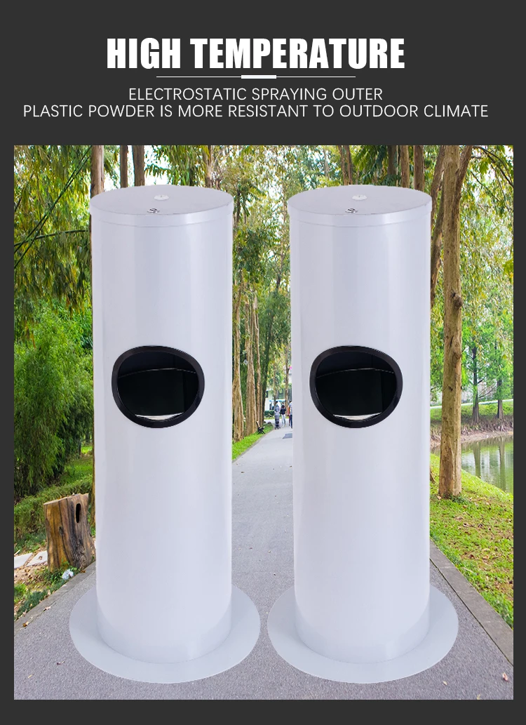Modern Round Garbage Can with Integrated Tissue Holder Accept Custom Made Trash Bin With Tissue Storage
