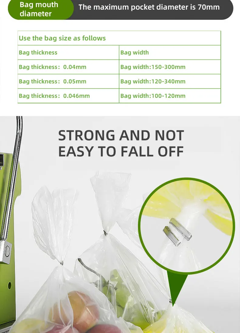 Supermarket Special 711 U Shape Mini Tying Tool Plastic Bag Seal Machine Packing Fruit Vegetable Manual Aluminum Nail Machine