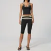 Black Stripe Capri Set