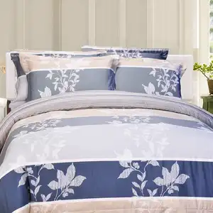 Printed Luxury Bed Sheets Set 100% Cotton Winter Double Quilt Bedding Set Plant Duvet Cover