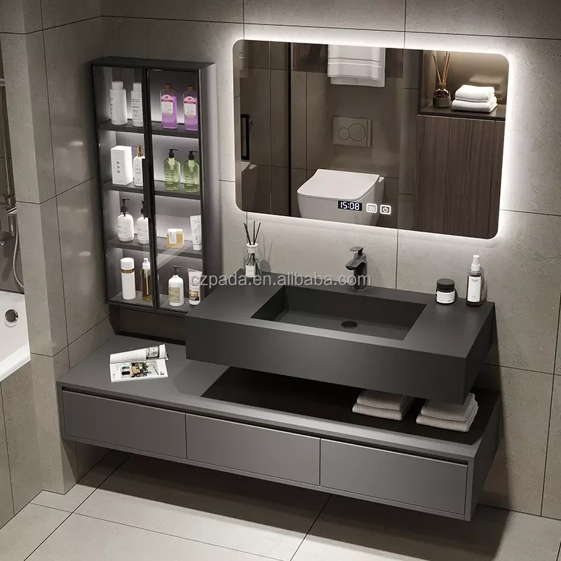 Modern Bathroom Vanities Hotel Bathroom Vanity Cabinet Led Mirror Light ...