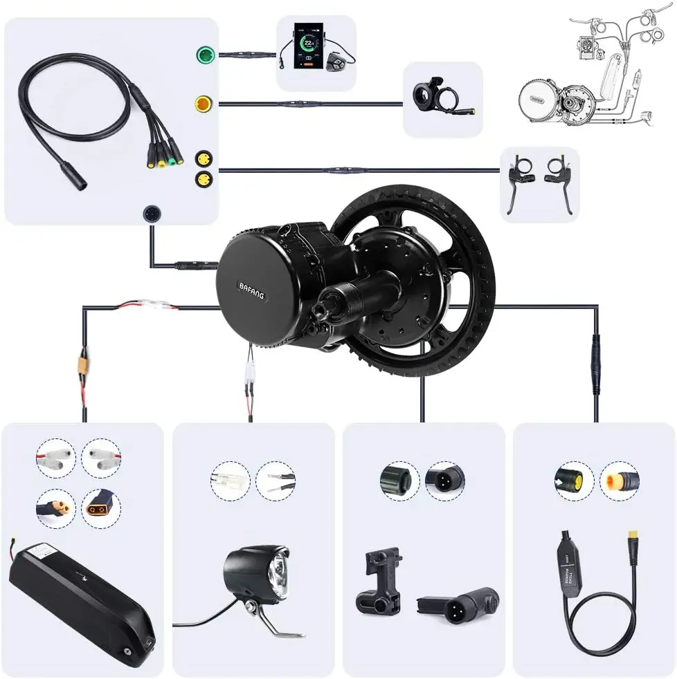 8000w 12000w 15000w Mid Front Hub Motor Ebike 24v 48v Electric Fat Bike