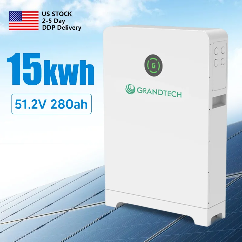 Inneall Hibride Foirgníte Solúbtha 48V 51.2V Lifepo4 280Ah 15Kwh Ess Pacáiste Batairea Ions Liathróidí Power Wall Córas Stórála Fuinneamh Baile