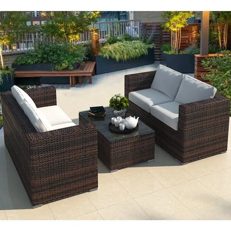 best seller plastic wicker sofa set rattan patio furniture plastic rattan l L shape sofa Alibaba