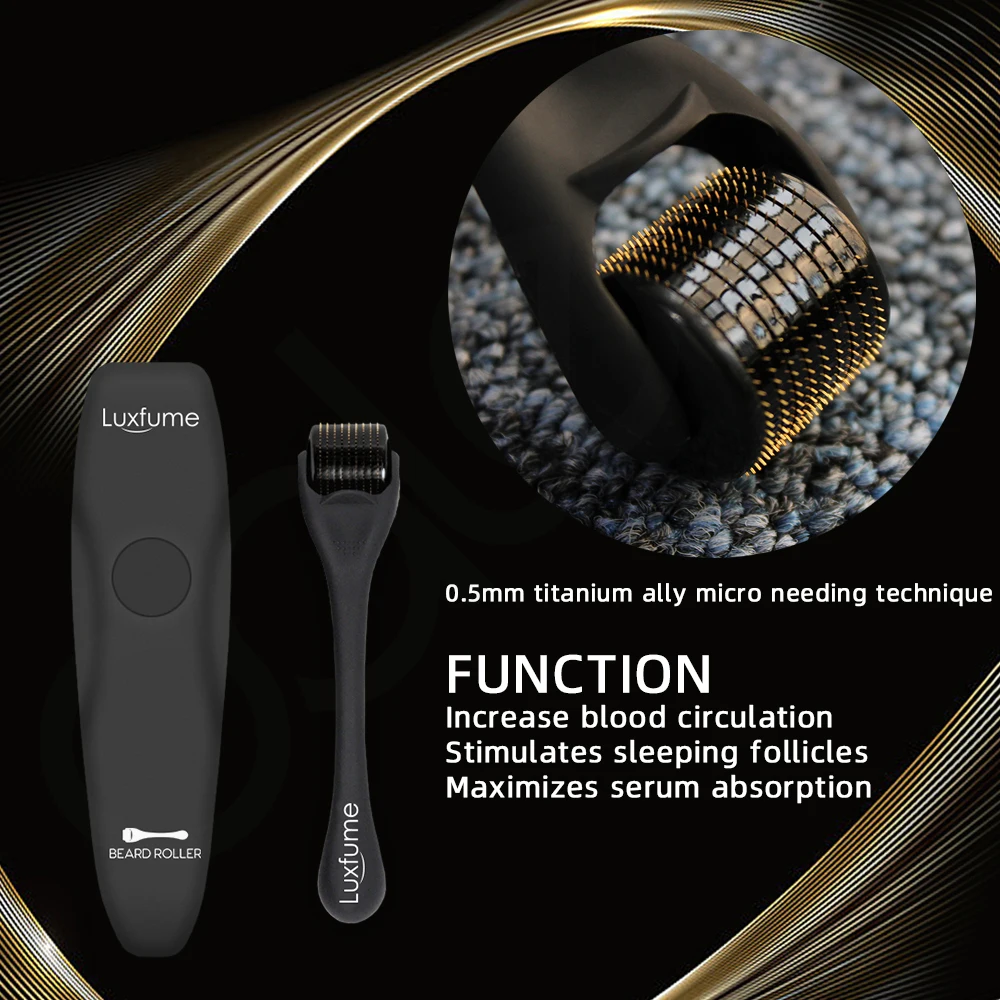 Private Label Luxfume 3 Weeks Result Men Beard Growth Kit Beard Oil Set