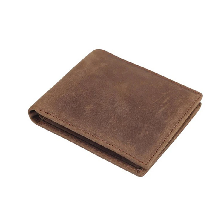 Calfskin Leather Bifold Men Wallet RFID Blocking Vintage 