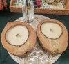 Boat-shaped coconut shell candle coconut flavor