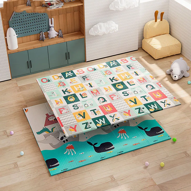 X-Large Waterproof Foam Padded Mat Reversible Foldable Safe Thick XPE Foam Baby Play Mat Crawling Mat for indoor Outer with Bag details